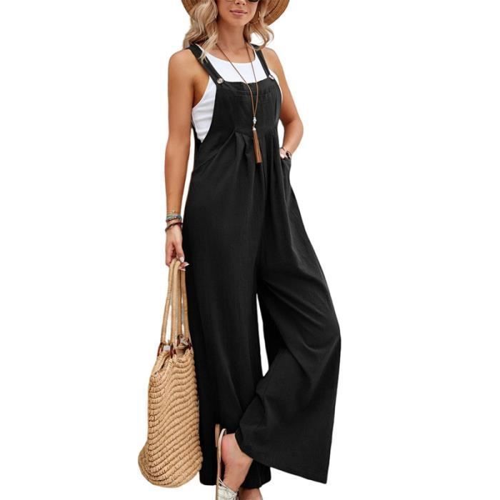 Salopette Jean Délavé Geagodelia - Jambes Larges, Bretelles Ajustables - Style Décontracté - 100% Polyester