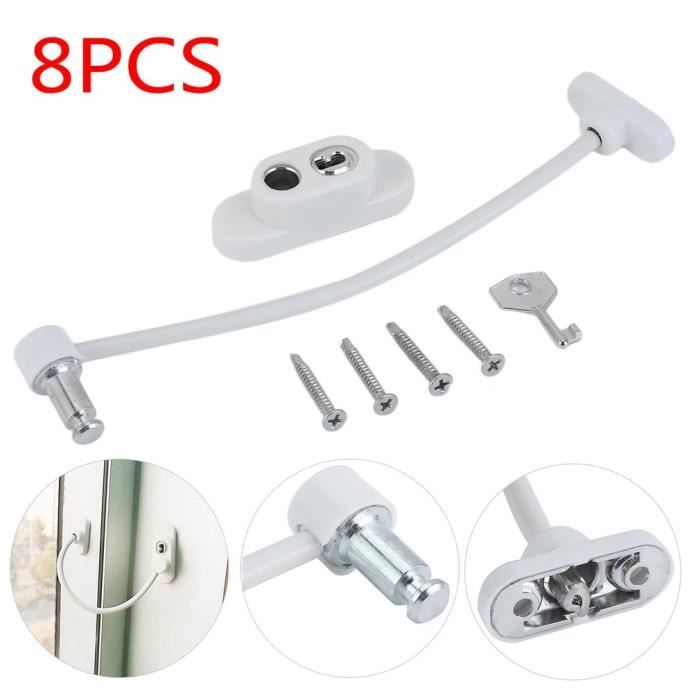 8 Pcs Bloque Fenetre Verrouillage De Cable Pour Bloquer Fenetre Porte Enfant Bebe Securite Blanc Cdiscount Puericulture Eveil Bebe