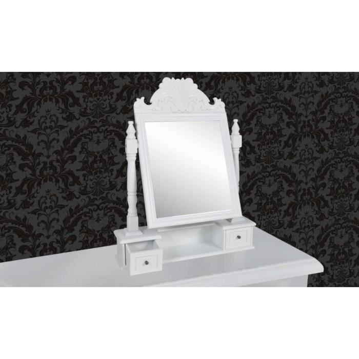 best meuble| mode coiffeuse avec miroir pivotant rectangulaire mdf (606282)