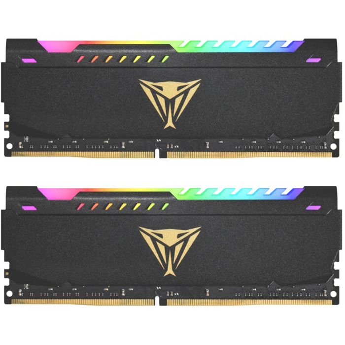 Kit Barrettes mémoire 32Go (2x16Go) DIMM DDR4 Patriot Viper Steel RGB PC4-25600 (3200Mhz) CL16 (Noir)