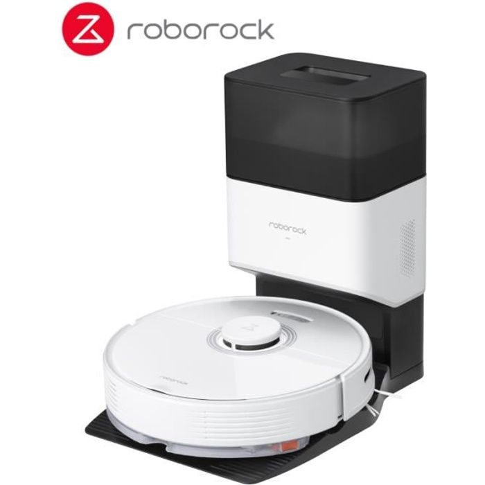 Roborock Q7max+ Blanc - Robot Aspirateur laveur + Boîte à poussière et base de chargement 2 en 1 - Alexa