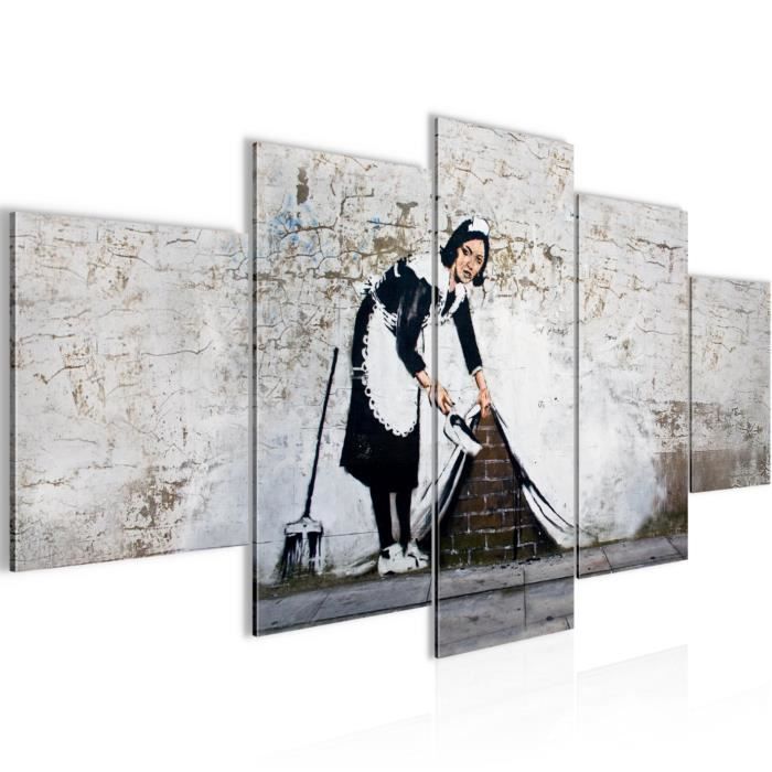 Tableau Sur Toile Banksy - 80x60 Cm - Impression Numérique - Prêt à Accrocher