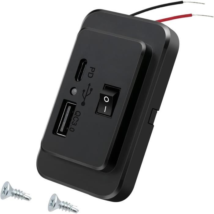 Chargeur Voiture Rapide VASTFIRE 36W - Prise Secteur Étanche PD+QC3.0 Dual USB 12V/24V