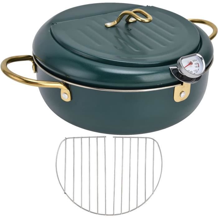 Friteuse 2 Litres Avec Passoire – Acier Inoxydable 304 – Filtre à Huile – Neuve