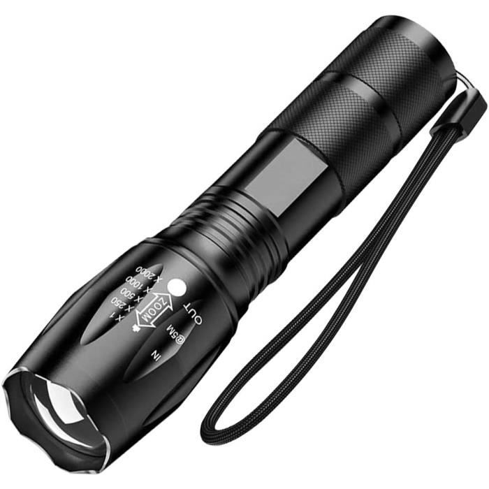 Kh Security Lampe De Poche Ultralux Avec Zoom 180 Lumens Noir