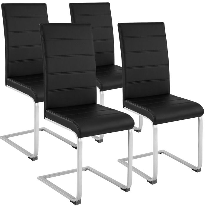 TecTake 4x Chaise de salle à manger ensemble salon design chaises cuisine neuf gris 