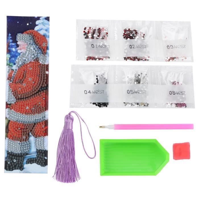 12 Kits De Peinture Diamant Pendentifs Noël - Père Noël Et Nains, Porte-clés DIY à Décorer, Strass 5D - 4