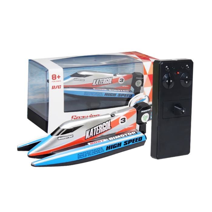 Bateau jouet RC 2.4GHz Télécommande 4 Canaux Mini Bateau Racing
