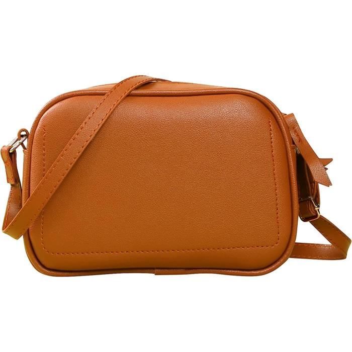 Mango - Sac Bandoulière Avec Fermoir - Marron