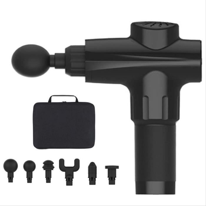 Noir avec boîte-Pistolet de Massage professionnel à poignée étendue