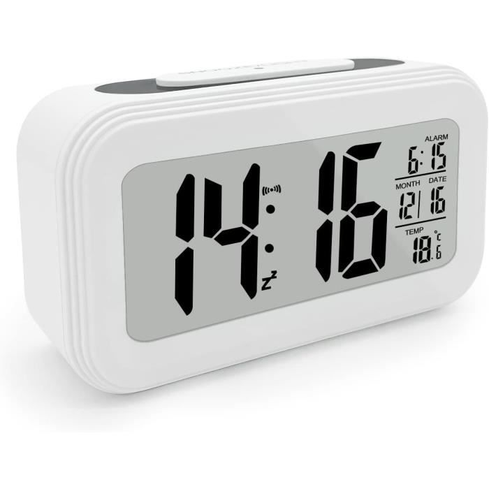 Horloge Numérique Bureau LCD Transparent - Affiche Heure, Date, Température Et Humidité