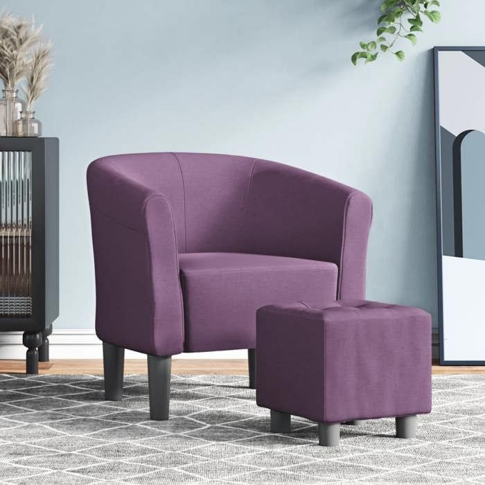 vidaXL Fauteuil Cabriolet avec Repose-pied Chaise avec Accoudoirs Canapé avec Dossier Siège Rembourré Salon Chambre 356440