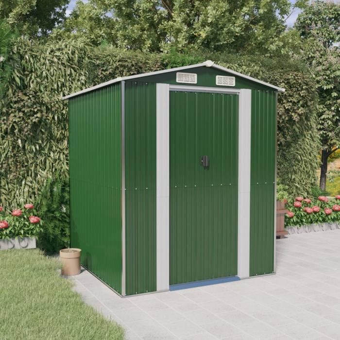 3147427 vidaXL Abri de jardin Vert 192x191x223 cm Acier galvanisé