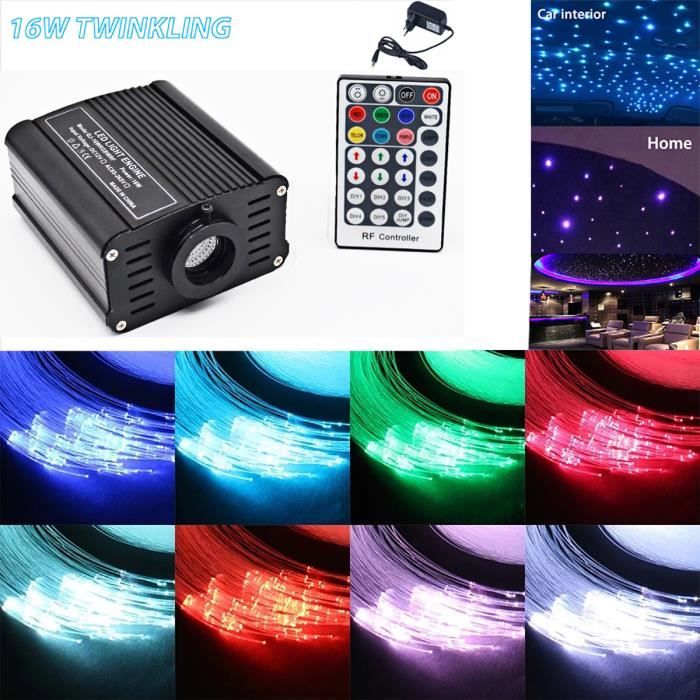 16W 12V RGBW Lumières à fibre optique scintillantes à LED Kit de plafonnier  étoile avec télécommande - Cdiscount Maison