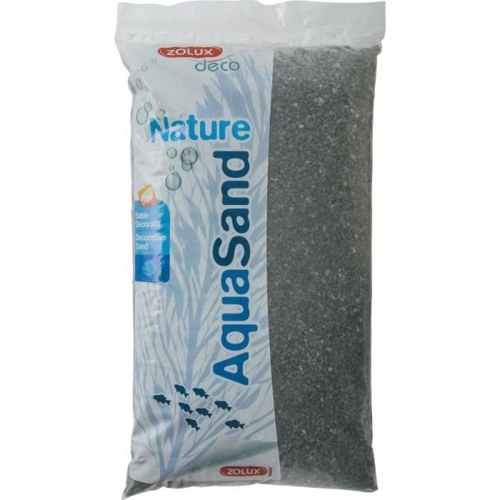 Sol décoratif pour aquariums - ZOLUX - Aquasand Nature Basalte Noir - Basalte concassé - Noir - Granulométrie 1-4 mm