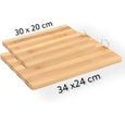 Lot de 2 planches à découper en bois de bambou pour cuisine, robustes comme plateaux de service + dessous de plat en bambou + râpe m-1