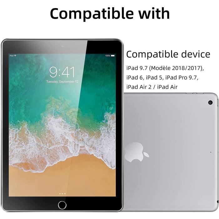Lot de 2Protection écran en Verre Trempé pour iPad 9.7 (Modèle 2018-2017) iPad 6iPad 5iPad Pro 9.7iPad Air 2 - iPad AirFilm Pr 167 - Cdiscount  Informatique
