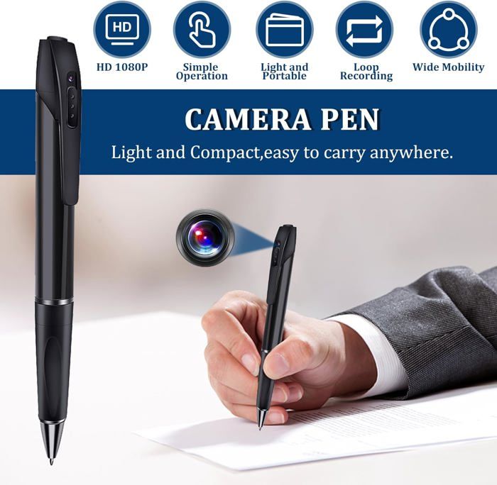 Camera Stylo Mini Espion Stylo Caméra, 1080P HD Cachée Caméra Stylo avec ...