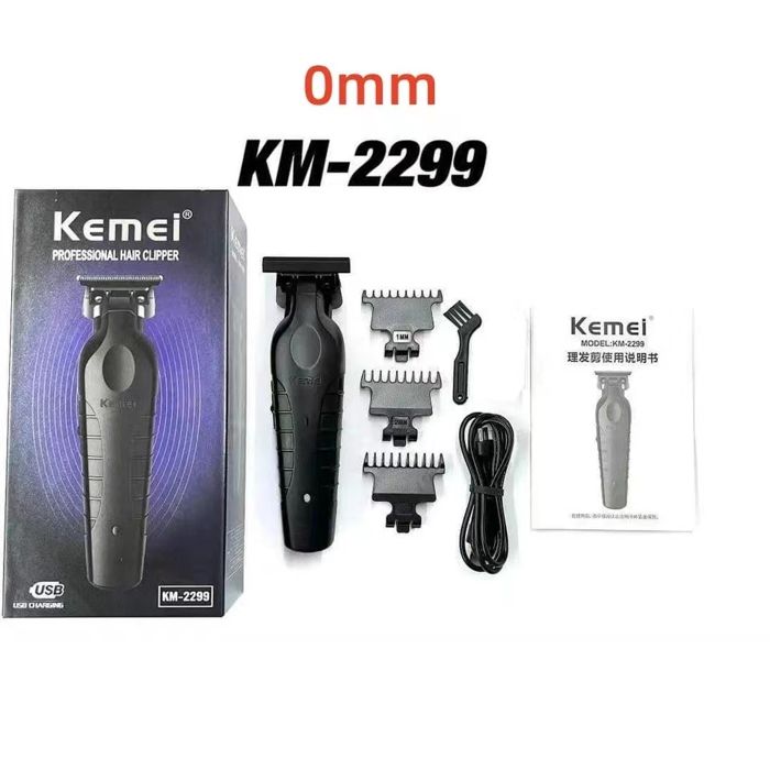 Tondeuse Cheveux Professionnelle Kemei 2299 Sans Fil - 5 Sabots, Recharge USB, Coupe De 0.5 à 10mm