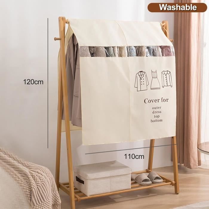 Housse Vetement Rangement Fenêtre Visuelle Semi Transparents Housse Vetements À Suspendre Avec Zip, Anti Poussière Etanche Mite Humidité, Housse Vetement Penderie (Size : 80x60x120cm