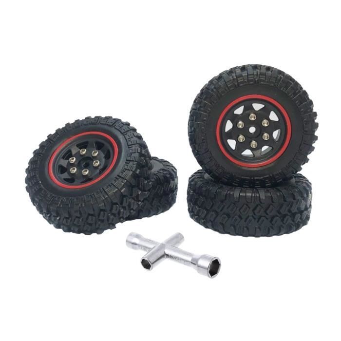 Veciado – Lot De 4 Pneus Caoutchouc 90 Mm Pour Voiture 1/10 RC Crawler, Compatible TRX4, SCX10, D90, Redcat