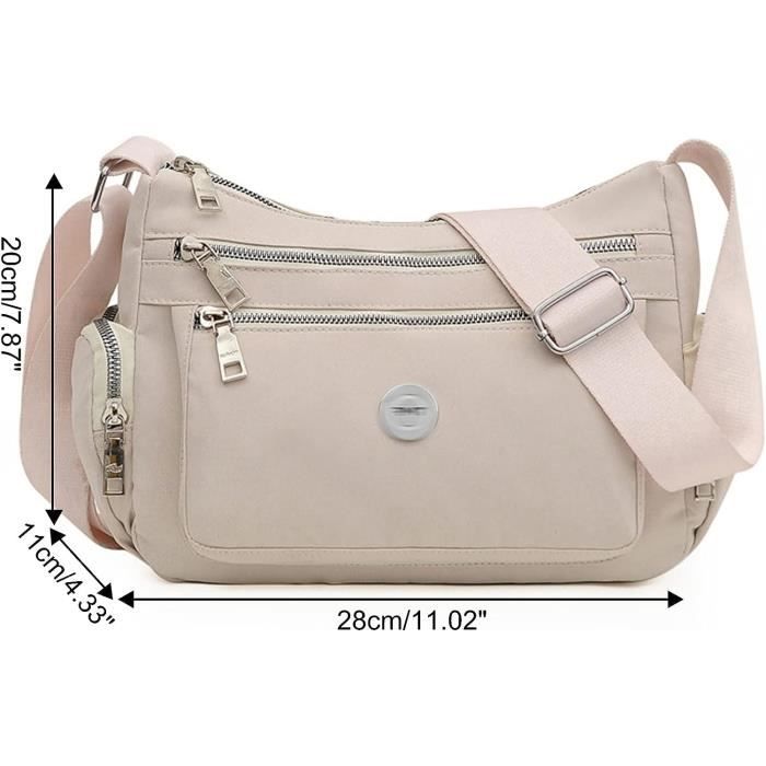 Sac Bandouli re Femme en Nylon Imperm able Multi Poches Sacoche