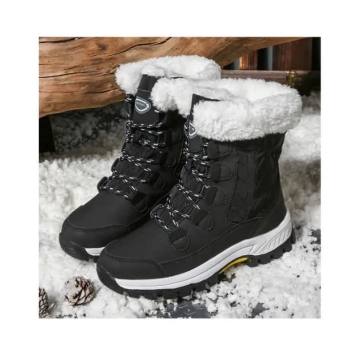 Bottes Femme Marque Modele Noir Impermeable Fourree