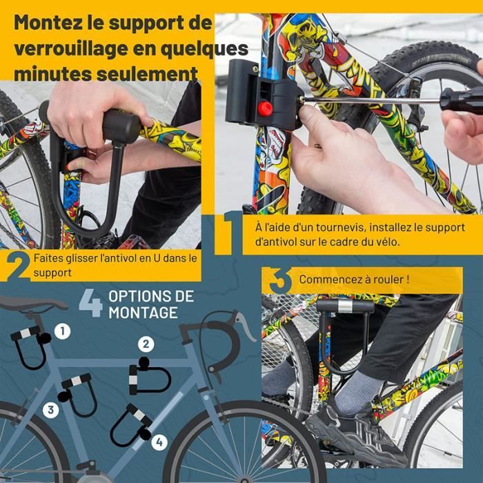 JOLock-Serrure antivol en acier pour vélo et trottinette électrique,  accessoires avec menottes, Q235, 2 prédire - AliExpress