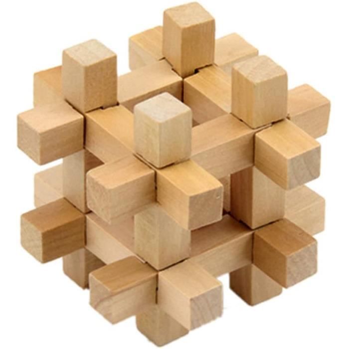 Jovati Jeu de casse-tête en bois 3D original en bois Puzzle QI 3D pour  enfants adultes
