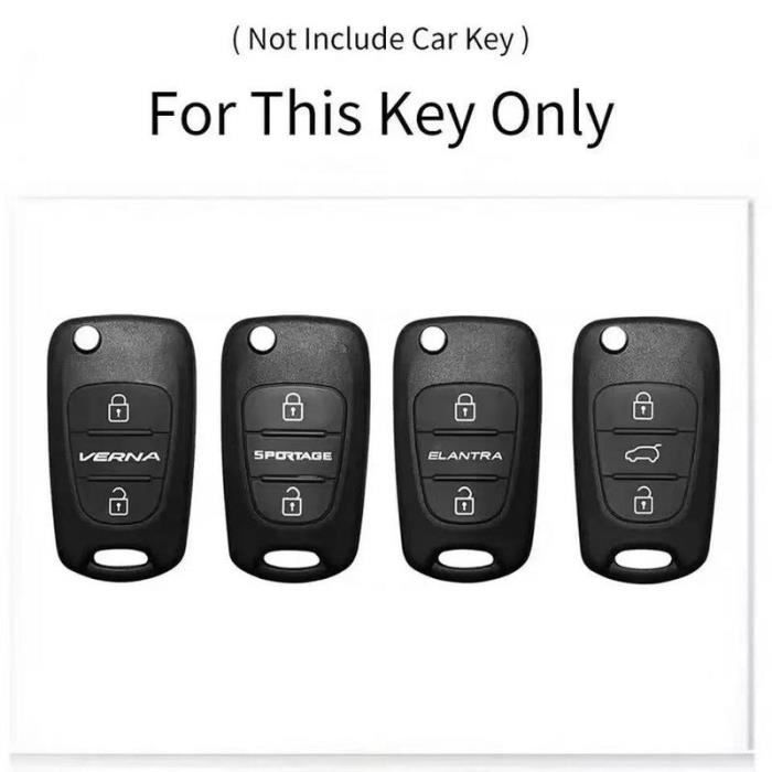 Un O noir - Porte clés housse de clé de voiture pour Hyundai I20 I30 Ix20  Ix35 Elantra Accent pour Kia Sporta