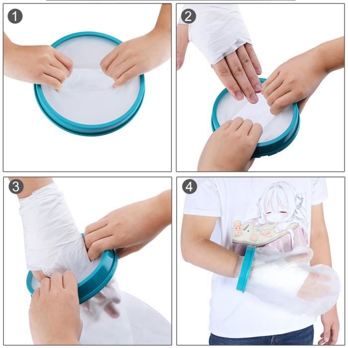 Couvercle de moulage de bras étanche DUMSAMKER pour douche bras adulte,  bras de couverture de douche moulé réutilisable, protecteur de jet de sac