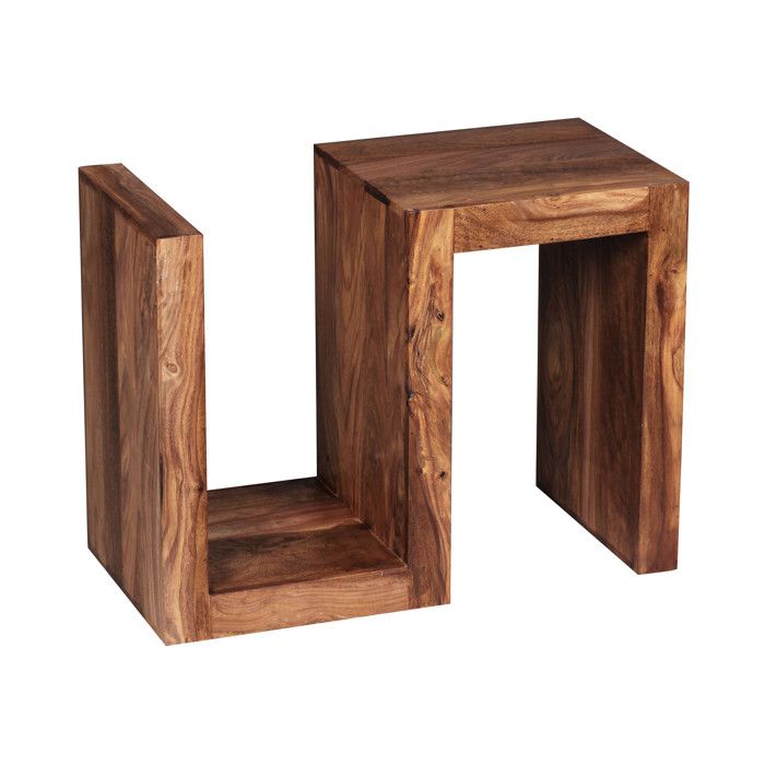 WOHNLING Table De Feuillus Acacia E Cube 60 Cm Salon Chambre