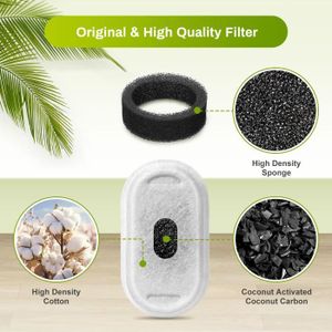 Filtres De Rechange Pour Fontaine à Eau FEELNEEDY 4L – Lot Avec Mousses Et Charbon Actif – Compatible YPD-C004