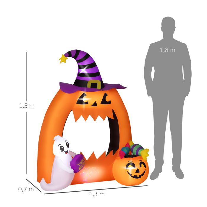Globe oculaire fantôme gonflable d'Halloween de 16 pouces avec lumière LED RVB a