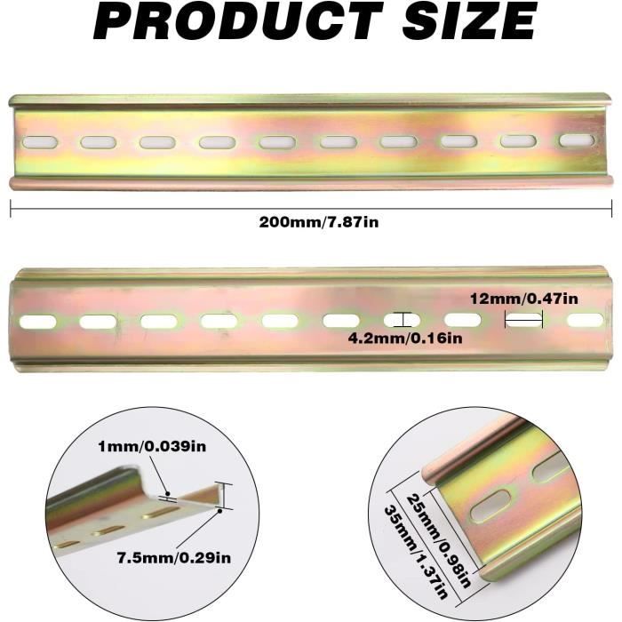 Bornier De Rail DIN De 50pcs 35mm, Bornier Gris De Clips De Montage De Butée De Rail DIN(Model 12
