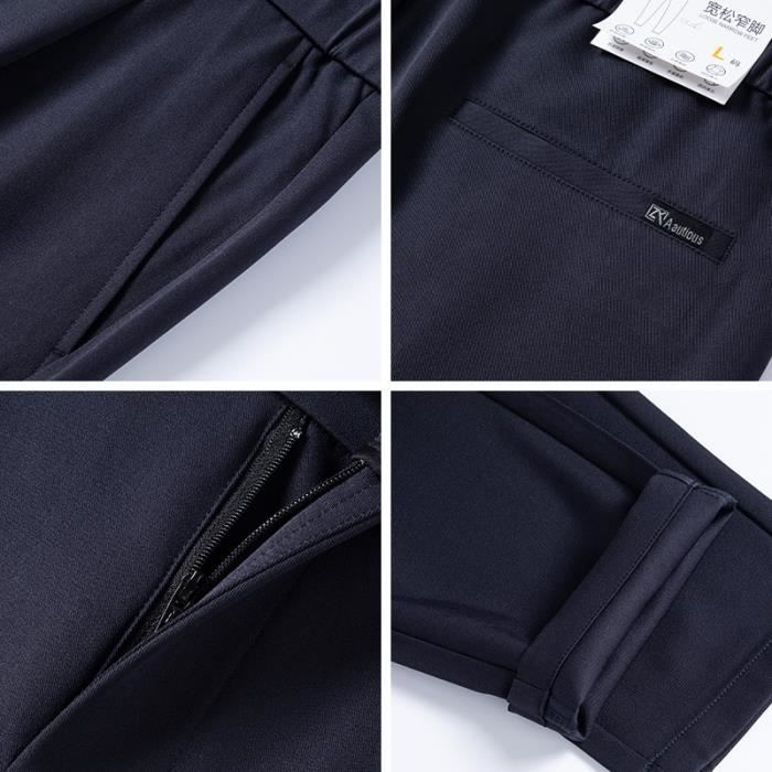 Pantalon Homme Sport Coupe droite Taille standard Elastiquée Casual Couleur  unie Noir - Cdiscount Prêt-à-Porter