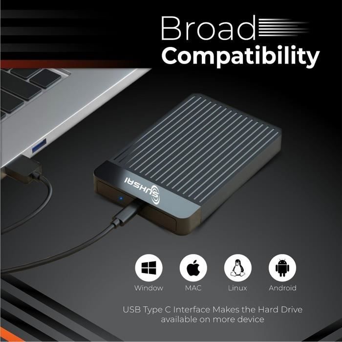 Portable 8 To Disque dur externe Compatible avec PC portable et Mac