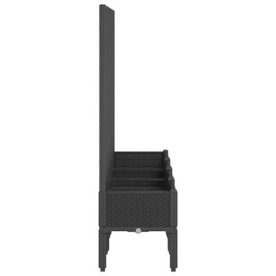 Jardinière Avec Treillis VidaXL - 160x40x142cm - PP Noir - Lit Surélevé Pour Plantes Grimpantes - Terrasse/Jardin