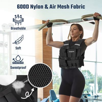Gilet Lesté 10 Kg Ajustable Pour Hommes Et Femmes | 32 Poches, Rembourré, Polyester Respirant - Idéal Sport, Fitness - 7