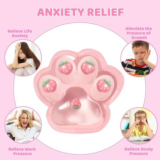 Fufu Squishy Enfants Adultes Jouet à Presser En Forme De Patte De Chat