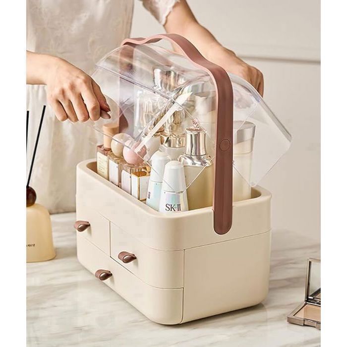 Organisateur De Maquillage Transparent - Boîte De Rangement Pour Cosmétiques, Parfums, Rouge à Lèvres - 8
