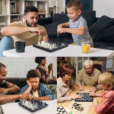 Diompirux Échiquier Magnétique Pliable 21x21 Cm – Jeu De Voyage Avec Pièces à Aimants, Rangement Intégré, Pour Enfants Et Adultes