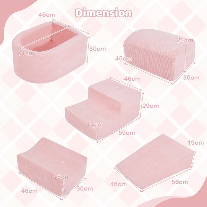 GIANTEX Ensemble de 5 Blocs en Mousse pour Enfants 3+ Ans- Blocs Géants ...