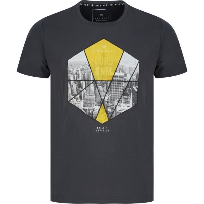 DISSIDENT T-Shirt City Gris Anthracite Homme