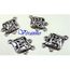 7738 fleur ± 15mm. 4 pendentifs entre-deux de métal
