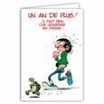 Gaston Lagaffe Geburtstagskarte „Ein Jahr älter“ Mit Schildkröten-Motiv – 12x17 Cm