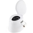 RELAX4LIFE Toilette Portable Blanc 5 L, Charge 200 KG, Seau Amovible & Porte Rouleau de Papier, WC Camping pour-0