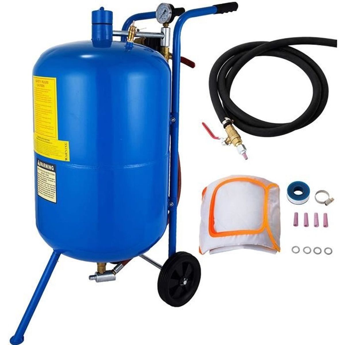 Sableuse Pneumatique Mobile 75L en Acier, Machine de Sablage