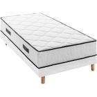 SOMNIS BEDDING Ensemble matelas sommier 90 x 190 cm Hauteur 27 cm - ressorts ensachés - 7 zones - réversible - fabriqué en Belgique - DEKO DREAM