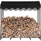 CAROMA Abris bois de chauffage en acier 185x70x185 cm Abri bois 2,4 stères Abri de stockage de bois Abri-Bûches avec Bâche de protection